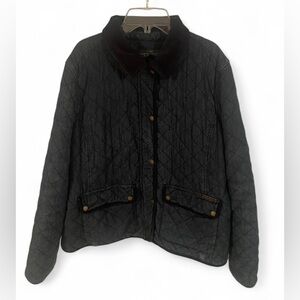 RALPH LAUREN LRL JEANS CO Blue Washed Denim Quilted Chore Barn Coat Jacket XL